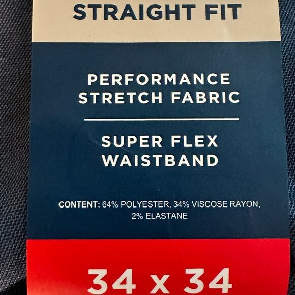 Haggar 365 Flex Dress Pant Men's Size 34X34 Blue Stretch Comfort Straight Fit - Picture 2 of 9